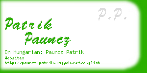 patrik pauncz business card